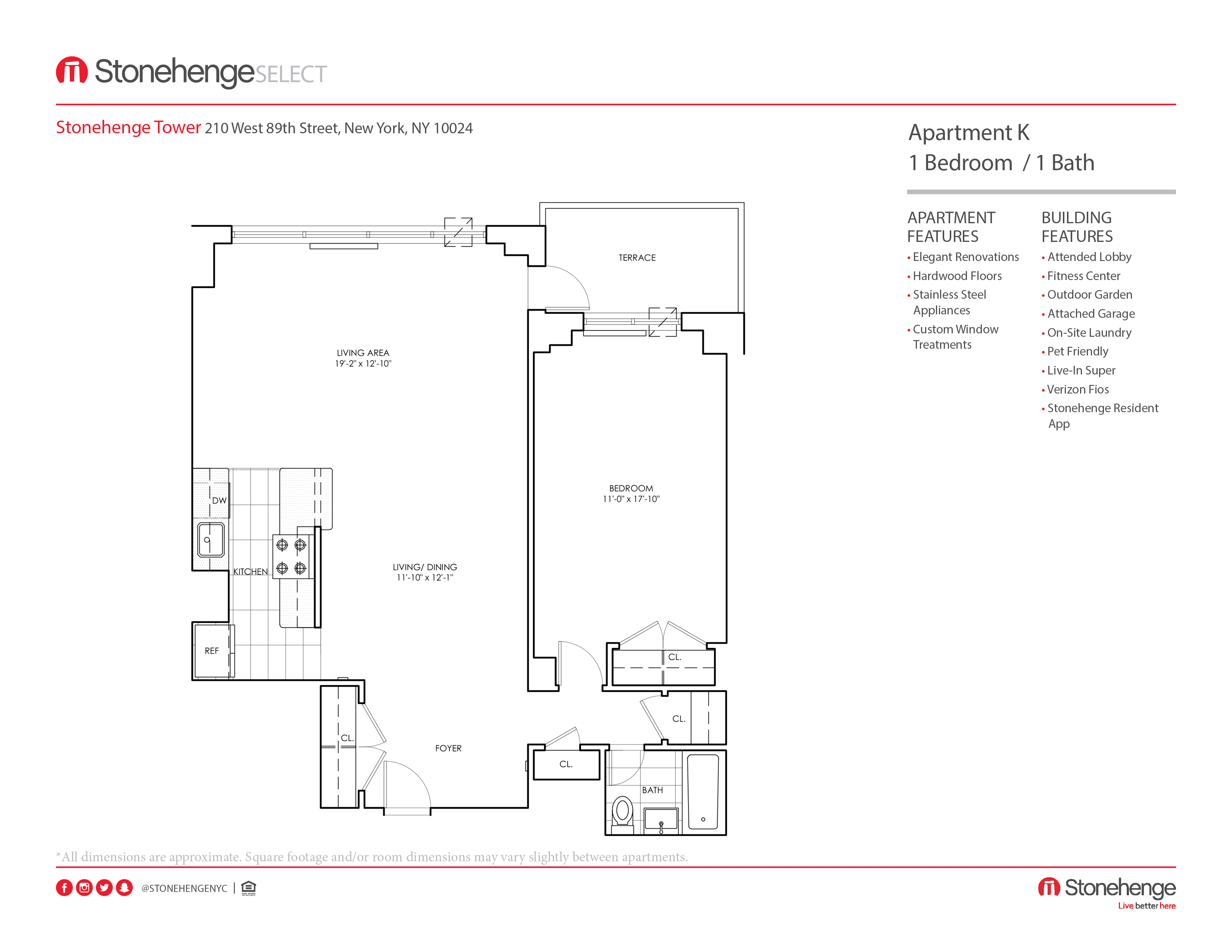 Floor plan layout diagram for 1 Bedroom