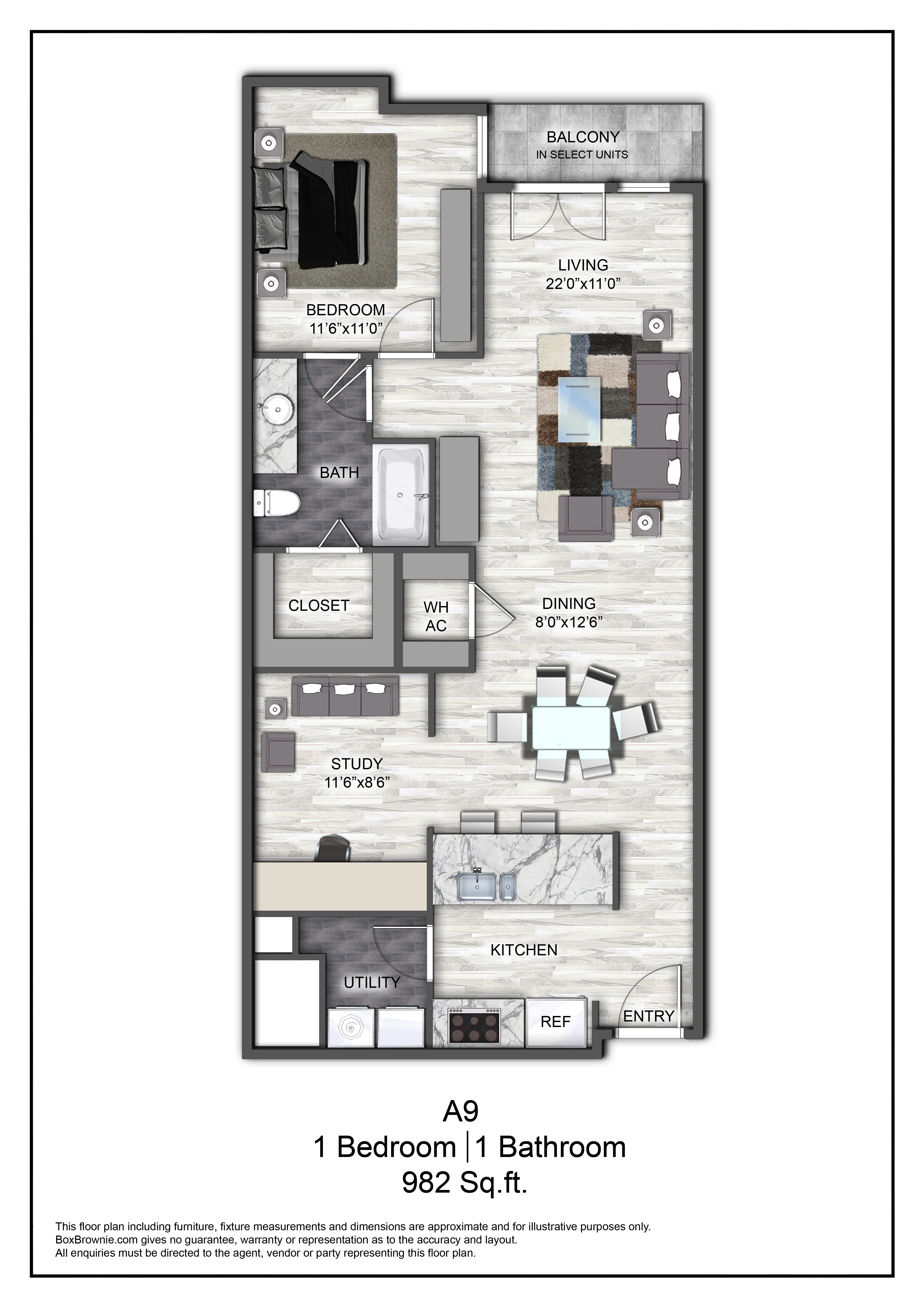 Floor plan layout diagram for A9